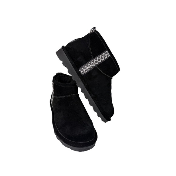 Bearpaw Women's Shorty Bootie Black Women's Size 7 No Box - Picture 6 of 6